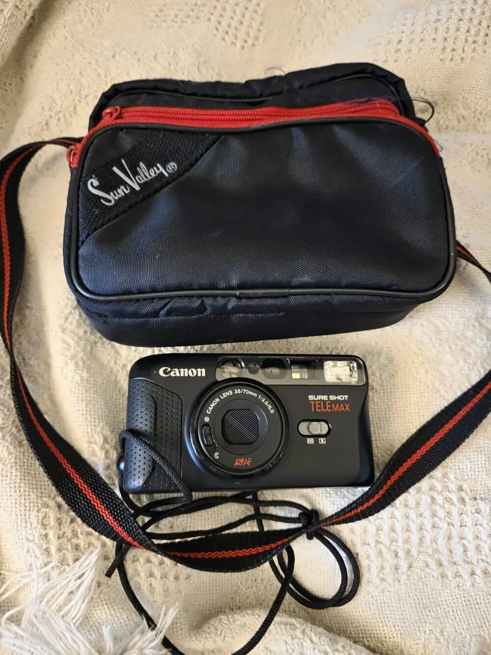 Vtg EXC+ Canon Sure Shot Tele Max 35mm Film Camera With 38/70 Lens Tested Works